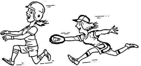 Softball Players  Coloring Page